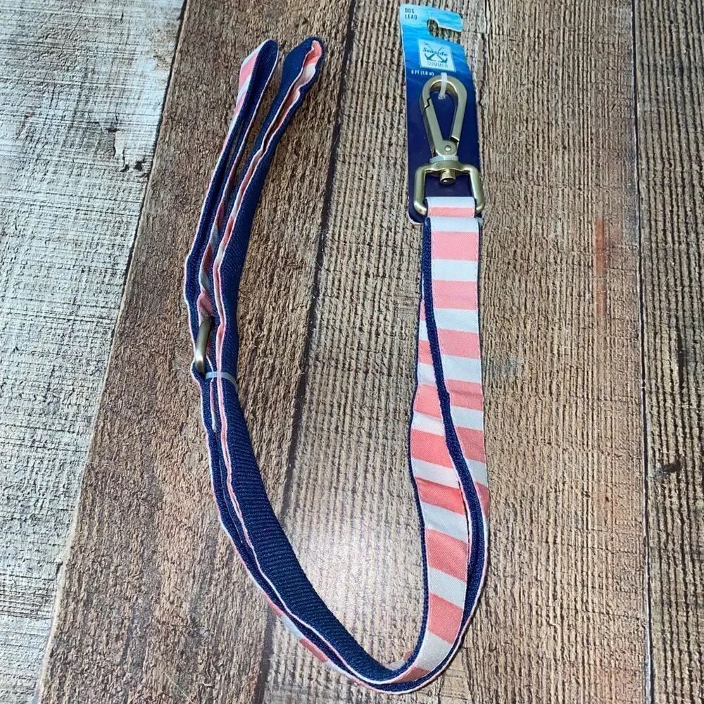 Seaside Summer 6ft dog leash pink stripe